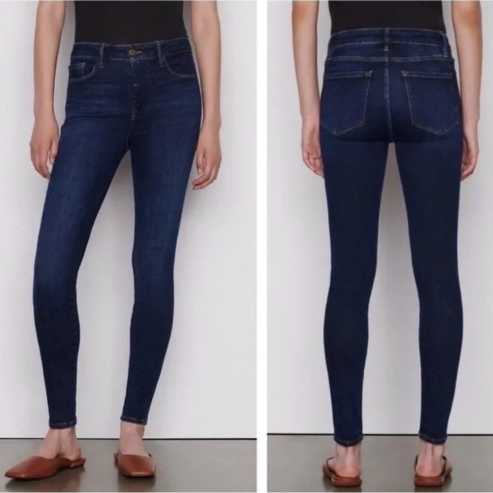 Frame Denim Dark Indigo Skinny Jeans